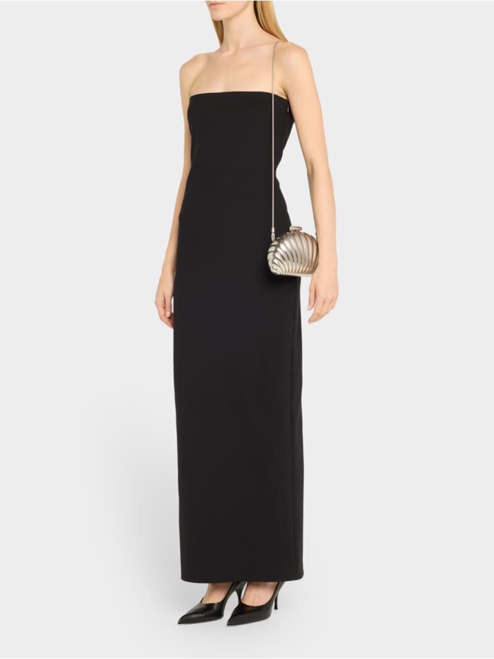 Metallic Shell-Shape Evening Clutch - Silver - Picture 4 of 5